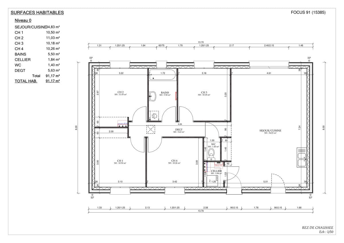 Plan Rez-de-chaussée Family City Ile de France