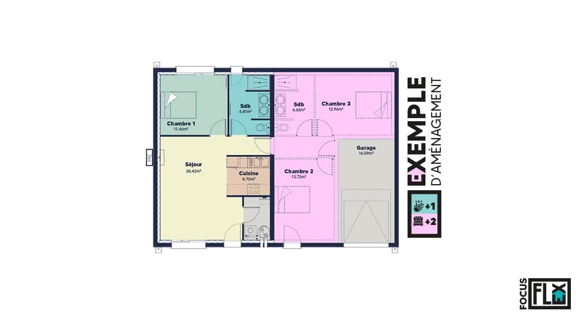 Plan Rez-de-chaussée Flex Ile de France
