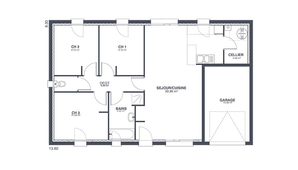 Plan Rez-de-chaussée Cosy Ile de France